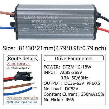Controlador LED Impermeable Panel de Luz 1‑36W