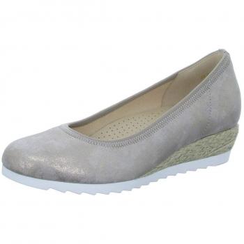 Gabor Comfort 22.641-26 Klassische Keilpumps für Damen – 35 – Weite G – Beige/Metallic Velours