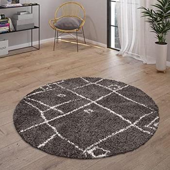 Tapis Poils Longs Modernes 200 cm Anthracite