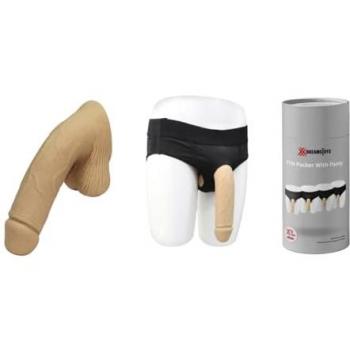XX-DREAMSTOYS FTM‑Packer mit Panty – XL Beige (22 cm ⌀ 5 cm)
