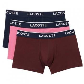 Bóxer hombre Lacoste 3 piezas rojo, rosa y negro