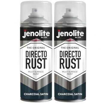 All-In-One Directorust Spray Paint, Charcoal Grey, Satin Finish – 400 mL x 2