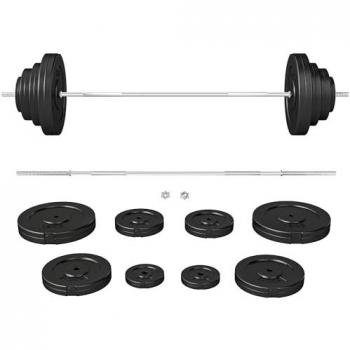 Barra de Fuerza Homcom 70 kg con Mancuernas