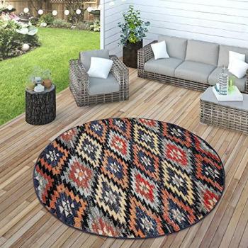Mosaïque d’Énergie : Tapis Zigzag 160 cm Rond
