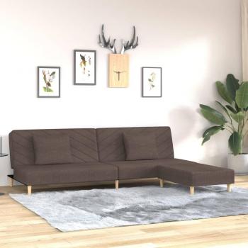 VidaXL Schlafbank 2-Sitzer mit Fußbank und Kissen in Taupe