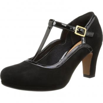 Clarks Chorus Tempo, Decolleté con fibbia a T donna, Nero