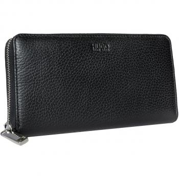 HUGO Damen Geldbörse Mayfair – Schwarz, 1,5 × 10 × 19 cm (Zip Around)