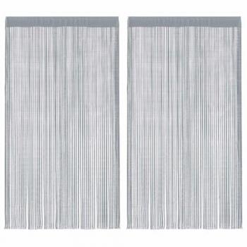 Rideau en fils décoratif gris clair 140 x 250 cm