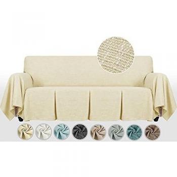 MAXIJIN Linen-Like Pets Dogs Friendly Sofa Slipcover