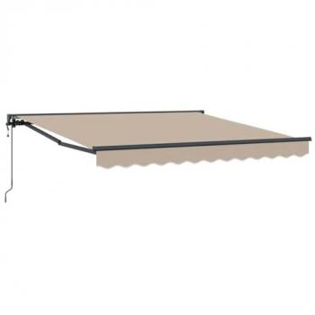Beige Poly Retractable Awning (300x250) – Vidaxl Manual Model