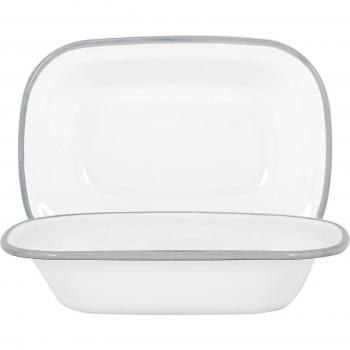 20cm White Enamel Baking Dishes