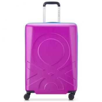 Delsey Benetton Fabrica 66cm 4-Wheel Travel Trolley Hot Pink