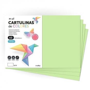 Hojas M-Office Verde Claro A4