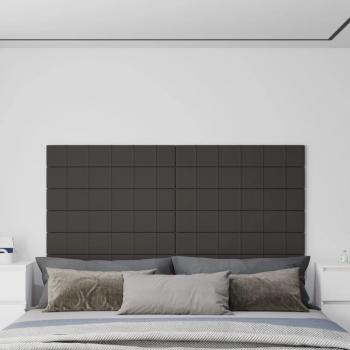 Set of 12 Dark Grey Fabric Wall Panels 90x15 cm 1.62 m²