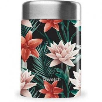 Lunch box isotherme inox Flower tropical noir 650 ml