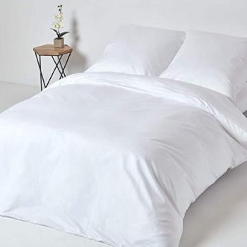 Literie de Prestige 100% Coton Égyptien Blanc 155 x 220 cm