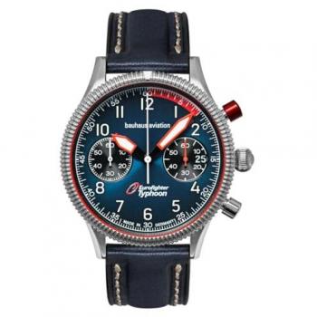 Herrenuhr Bauhaus 2576-3: Aviation Eurofighter Dunkelblau Chrono
