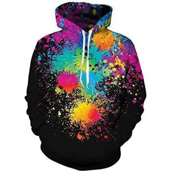 Sweatshirt Maniche Lunghe 3D Splatter Uomo XXL