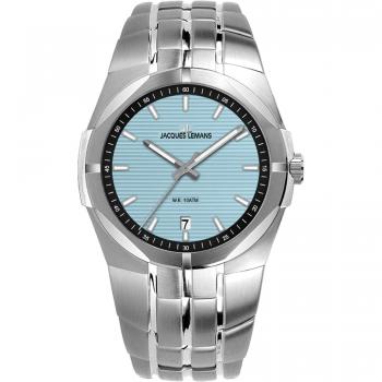 Quarz-Uhr Jacques Lemans „Monte Carlo“ – Edelstahlarmband, Leuchtzeiger