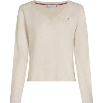 Tommy Hilfiger 100% Wolle V-Ausschnitt Pullover – Soft Wool – Damen – L