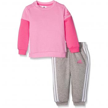 Adidas Kinder-Sport-Outfit – Crew‑Set, Sepigl/Bahpnk/White