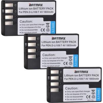 Batería recargable D-Li109 1800mAh + Cargador para cámaras Pentax K30 K50 K500 K-S1 K-S2