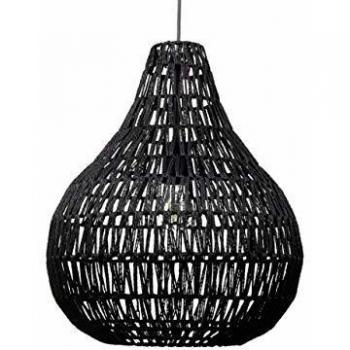 Beliani, Pendelleuchte, Boho Stil, Schwarz