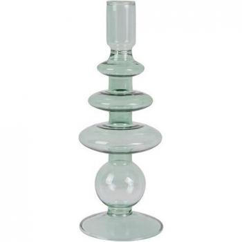 Bougeoir contemporain en verre « Anneaux Lumineux »