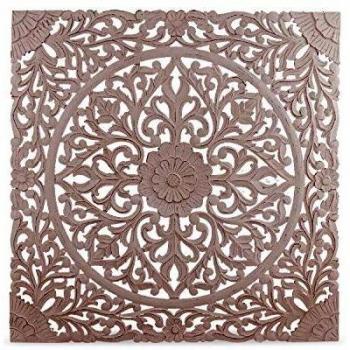 Tête de lit 140 cm en Bois Sculpté Vintage