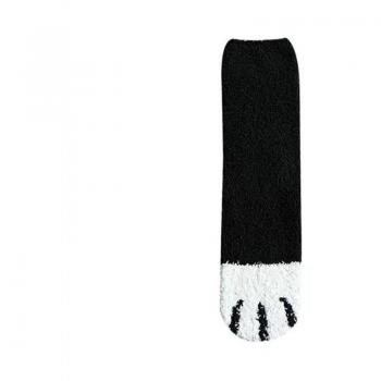 Fleece Tube Socks with Cute Cat Claws