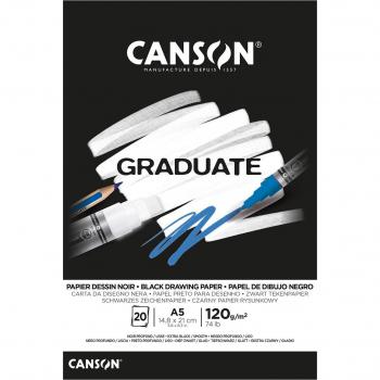 Papier à dessin Graduate noir A5 120g/m² 20 feuilles