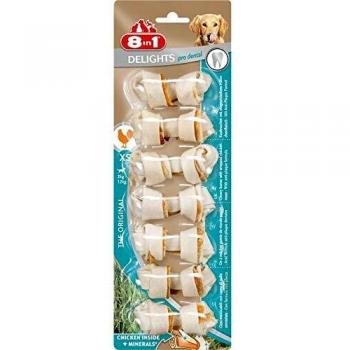 8in1 Dog Dental Delights Rawhide Bones Extra Small 7-Pack (Pack of 6)