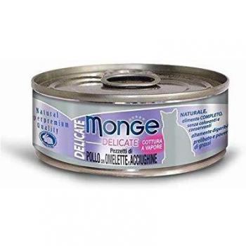MONGE CAT SUPERPREMIUM DELICATE gr.80 pollo/omelet/acciughe
