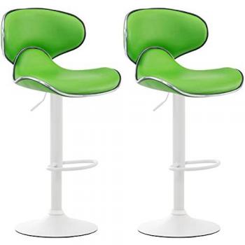 Set di 2 Sgabelli in Similpelle Verde e Bianco Las Vegas V2