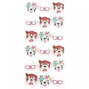 Hunde‑Grafik Aufkleber 3D – 18 kleine Sticker (2 cm)