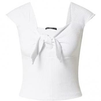 T-shirt Guess Valeriana Bianco a Costine