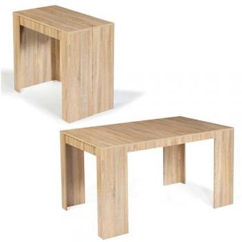 Table console extensible ORLANDO 6 personnes 140 cm bois effet hêtre