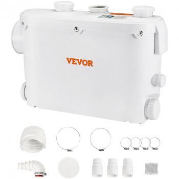 Pompe de puisard VEVOR 500W, 6600 L/h, 8 m, 3 entrées pour toilettes