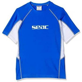 Camiseta de Snorkeling Seac Raa Short Evo, Protección UV, Unisex niños, Azul