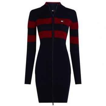 Strickkleid mit Tommy Jeans Logo-Badge