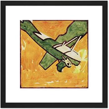 Classic 8x8 Reijer Stolk Fokker Monoplane Drawing on Wood Frame – Matte Black Mount