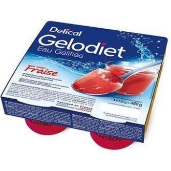 Delical Gelodiet Eau Gélifiée Saveur Fraise 4x120g