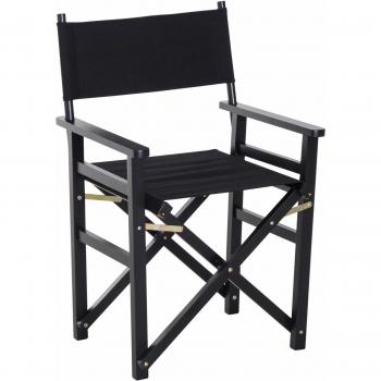 Compact Beech Director’s Folding Chair – Black Oxford Cloth