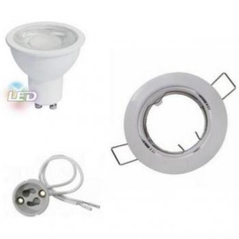 Kit éclairage Silumen GU10 encastrable 8 W, spot rond, blanc chaud