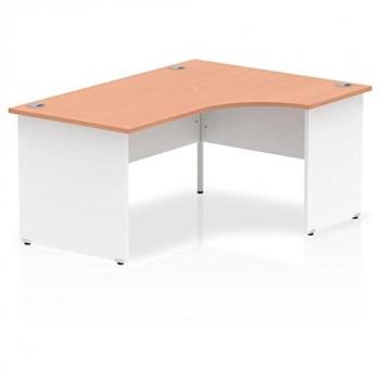 Impulse Panel End 1600 Right Hand Crescent Desk Beech Top