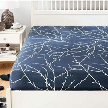 Seafoam Serenity Navy Fitted Bed Cover