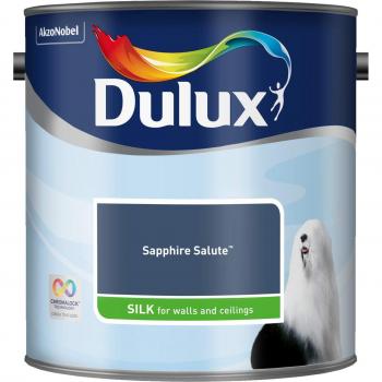 Dulux 5293121 Walls & Ceilings Silk Emulsion Paint, Sapphire Salute, 2.5 Litres
