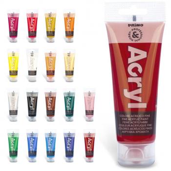 Colore acrilico Primo in tubetto in polietilene 75 ml rosso carminio 420TA75310