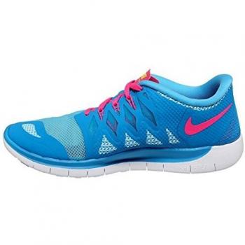 Nike Free 5.0 Girls' Running Shoes Blue Lagoon/Pink Pow-White-VLT