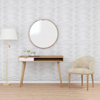 Revêtement de Salon Blanc – 12 panneaux 50 × 50 cm, 3 m² EPS